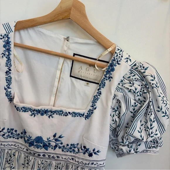 Agua by Agua Bendita Pistacho grosellas-printed poplin dress maxi floral - Picture 7 of 12